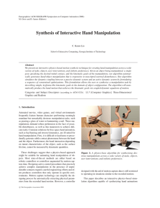 Synthesis of Interactive Hand Manipulation C. Karen Liu