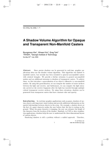 A Shadow Volume Algorithm for Opaque and Transparent Non-Manifold Casters