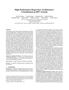 High-Performance Hypervisor Architectures: Virtualization in HPC Systems