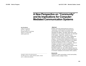 A New Perspective on “Community” and its Implications for Computer- Abstract