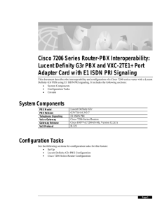 Cisco 7206 Series Router-PBX Interoperability: