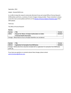 September, 2014 Subject:  Revised OHR Forms