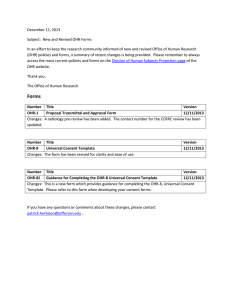 December 11, 2013 Subject:  New and Revised OHR Forms