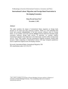 International Labour Migration and Foreign Bank Penetration in Developing Economies