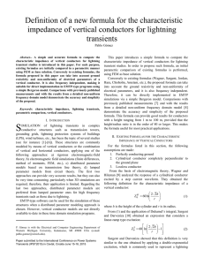 Definition of a new formula for the characteristic transients