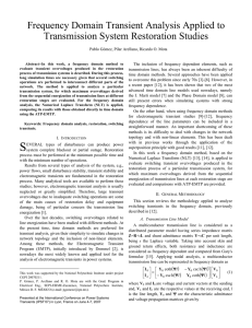 Frequency Domain Transient Analysis Applied to Transmission System Restoration Studies