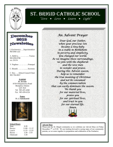 ST. BRIGID CATHOLIC SCHOOL An Advent Prayer
