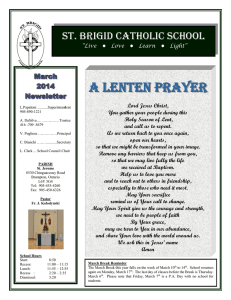 A Lenten Prayer  ST. BRIGID CATHOLIC SCHOOL