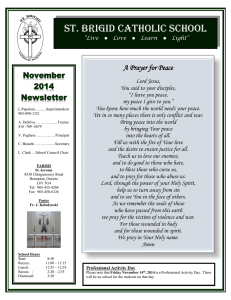ST. BRIGID CATHOLIC SCHOOL November 2014 Newsletter