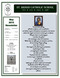 ST. BRIGID CATHOLIC SCHOOL May 2015 Newsletter