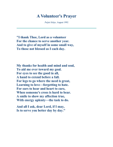 A Volunteer's Prayer
