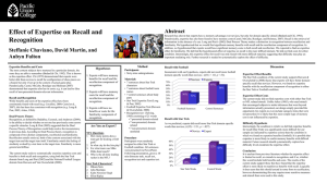 Effect of Expertise on Recall and Abstract