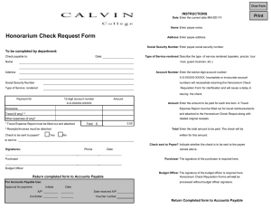 Honorarium Check Request Form Print INSTRUCTIONS To be completed by department: