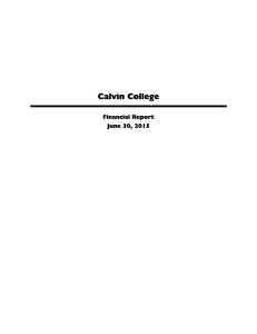 Calvin College Financial Report June 30, 2015