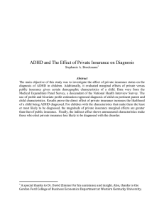 ADHD and The Effect of Private Insurance on Diagnosis