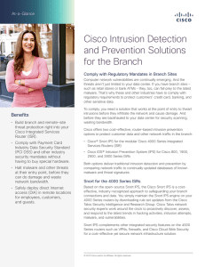 Cisco Intrusion Detection and Prevention Solutions for the Branch At-a-Glance