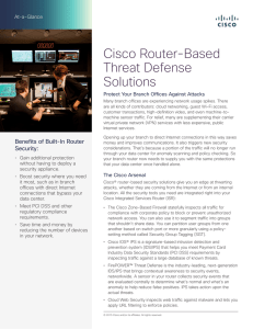 Cisco Router-Based Threat Defense Solutions At-a-Glance