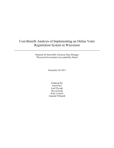 Cost-Benefit Analysis of Implementing an Online Voter Registration System in Wisconsin ___________________________________________________