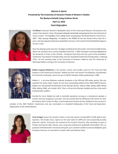 Women In Sports  Presented by The University of Houston Friends of Women’s Studies    April 13, 2016 