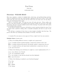 Final Exam Directions—PLEASE READ CSC 254 19 December 2011