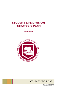 STUDENT LIFE DIVISION STRATEGIC PLAN 2008-2013 Revised 1/28/09