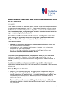 Nursing Leadership in Integration: report of discussions on embedding clinical
