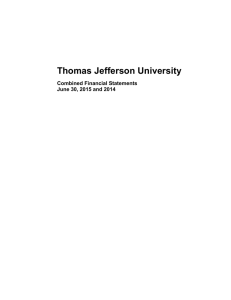 Thomas Jefferson University  Combined Financial Statements June 30, 2015 and 2014