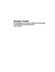 Abington Health (A Subsidiary of Thomas Jefferson University) Consolidated Financial Statements