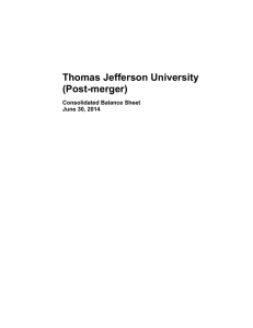 Thomas Jefferson University (Post-merger)  Consolidated Balance Sheet