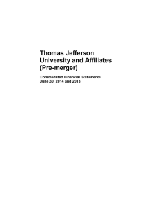 Thomas Jefferson University and Affiliates (Pre-merger) Consolidated Financial Statements