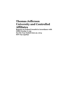 Thomas Jefferson University and Controlled Affiliates