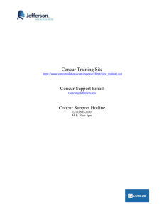 Concur Training Site Concur Support Email Concur Support Hotline