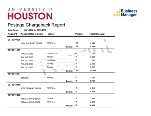Postage Chargeback Report