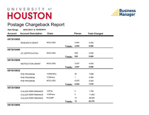 Postage Chargeback Report