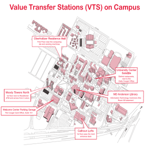 Value Transfer Stations (VTS) on Campus Oberholtzer Residence Hall University Center Satellite