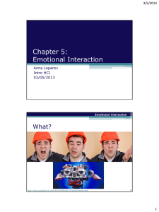Chapter 5: Emotional Interaction What? 3/5/2013