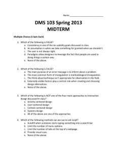 DMS 103 Spring 2013 MIDTERM