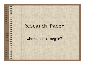 Research Paper Where do I begin?