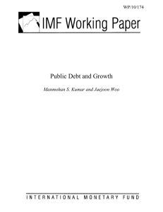 Public Debt and Growth  Manmohan S. Kumar and Jaejoon Woo WP/10/174