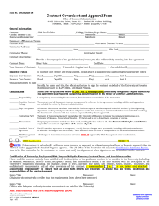 Contract Coversheet and Approval Form
