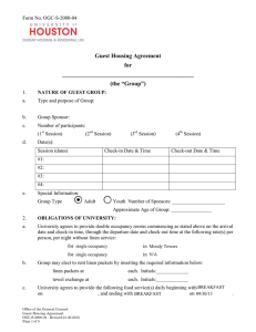 Guest Housing Agreement for _____________________________________________ (the “Group”)