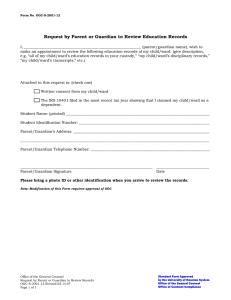 Request by Parent or Guardian to Review Education Records