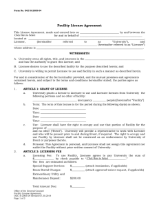 Facility License Agreement