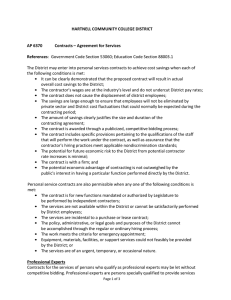 HARTNELL COMMUNITY COLLEGE DISTRICT  AP 6370 Contracts – Agreement for Services