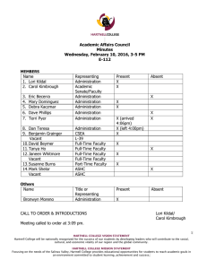 Academic Affairs Council Minutes Wednesday, February 10, 2016, 3-5 PM