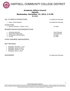 HARTNELL COMMUNITY COLLEGE DISTRICT  Academic Affairs Council Agenda