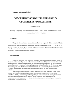 CONCENTRATIONS OF 17 ELEMENTS IN 36 CHONDRULES FROM ALLENDE  Manuscript - unpublished
