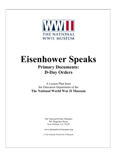 Eisenhower Speaks Primary Documents: D-Day Orders The National World War II Museum