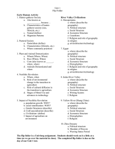 Unit 1 Flip Folder  1. Hunter-gatherer Society