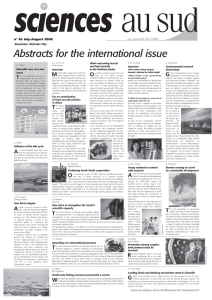 Abstracts for the international issue M Le journal de l'IRD
